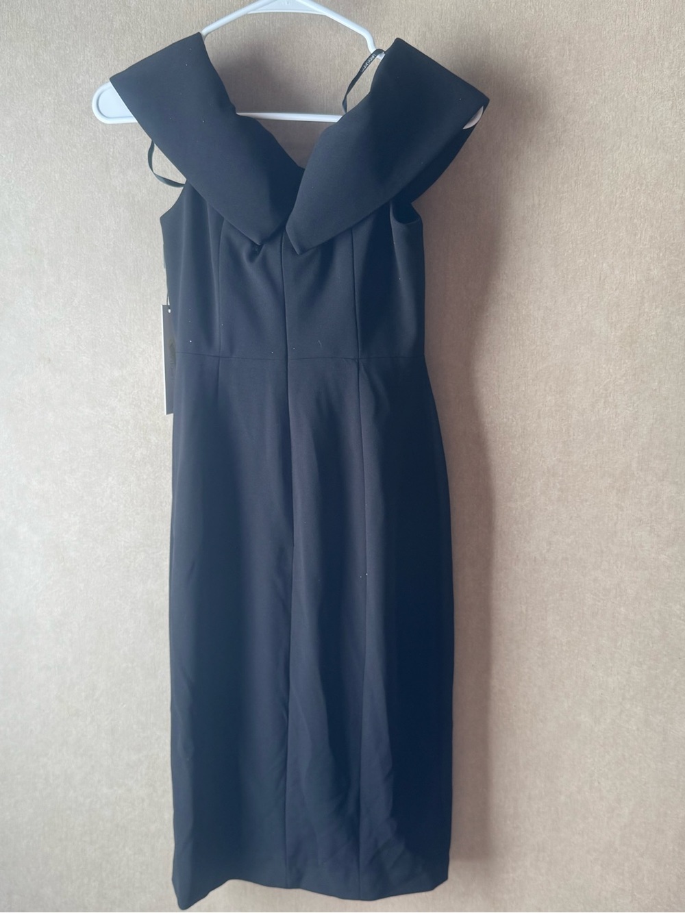 Calvin Klein Black Off-Shoulder Midi Dress